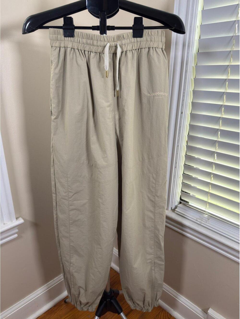 MOUSSY Studiowear Japan Fabric Track Pants Women’s‎ Medium Beige Jogger NWT